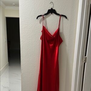 Elegant Red Slip Dress